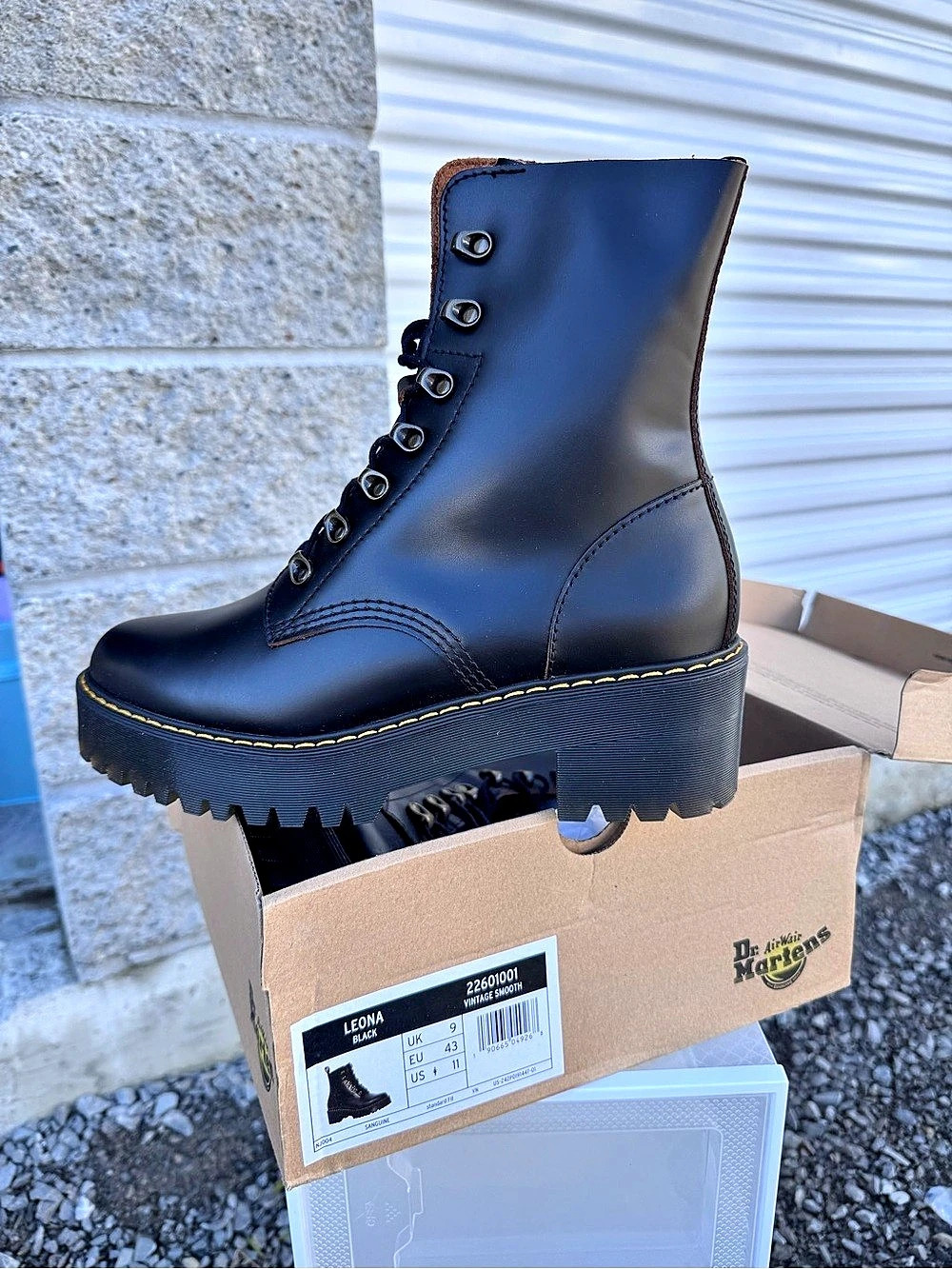 Dr. Martens Leona Combat Boots Black US 11